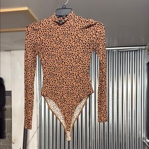 Leopard Print Long Sleeve Bodysuit